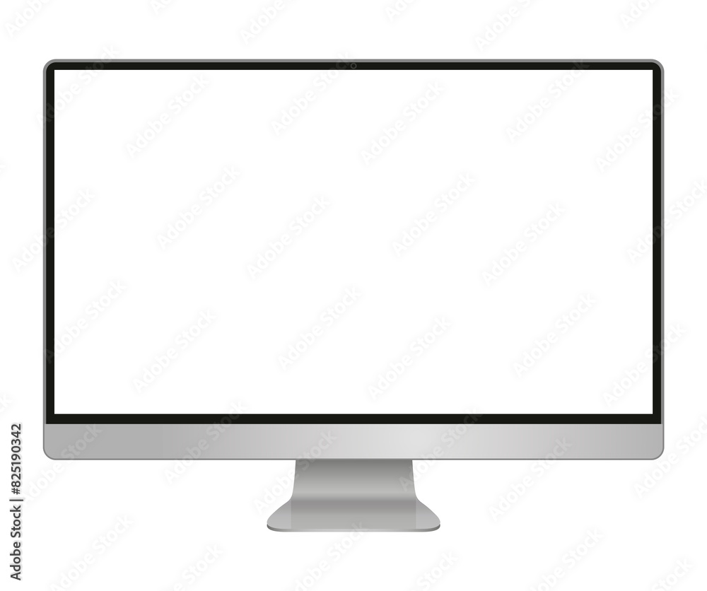 Poster Realistic computer monitor isolated on transparent background. 
