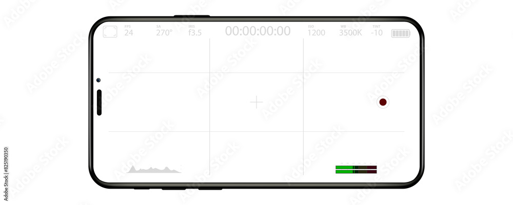 Poster camera screen phone mobile interface app. smartphone photo viewfinder ui template design. viewfinder