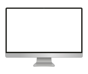 Realistic computer monitor isolated on transparent background. 