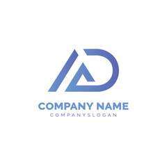 Letter AD logo design, vector logo design 