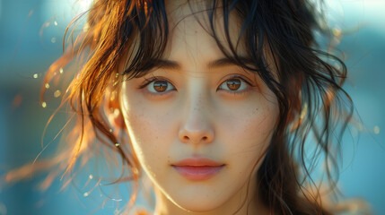 Fototapeta premium Serene and Captivating Portraits of a Young Woman