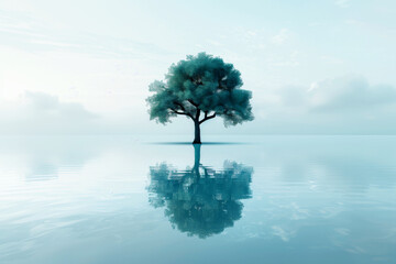 A serene landscape with a single tree, symbolizing growth and recovery from PTSD. © Jane_S