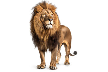 Obraz premium Male lion isolated on white background