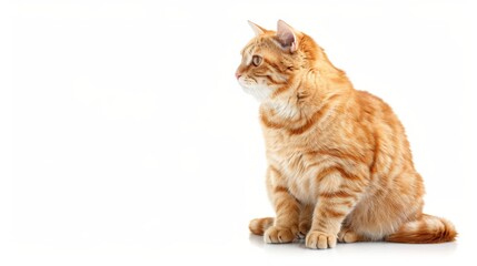 Fototapeta premium A cat is sitting on a white background
