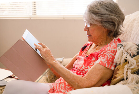 Senior Woman Using a Tablet 