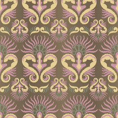 abstract seamless motif fabric patterns, abstract ikat, carpet, fabric, batik