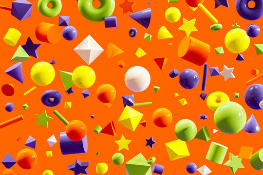 Messy 3D Shapes Background