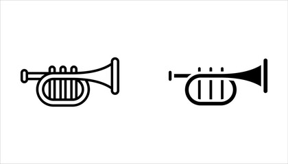 trumpet icon set vector music logo template on white background © NAPISAH
