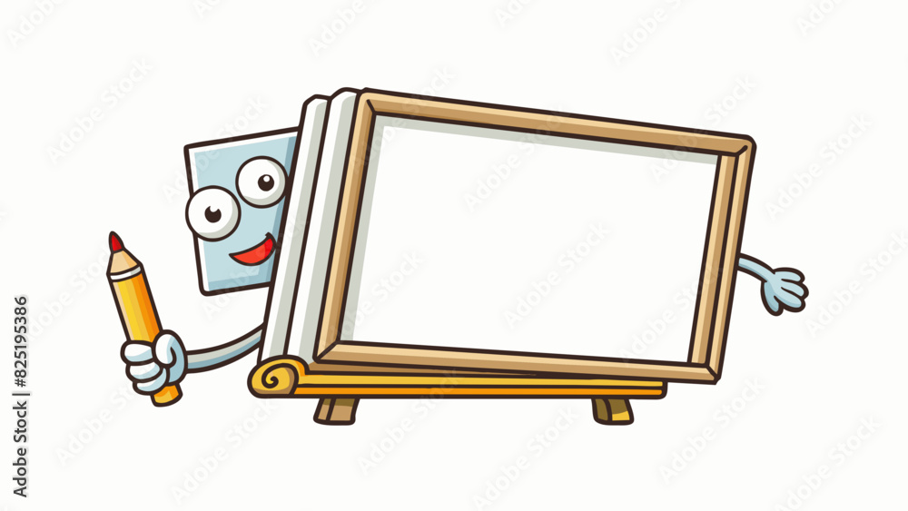 Aufkleber A blank and empty canvas with only a single stroke of paint in the corner. Without any color or shape the painting lacks any real substance or. Cartoon Vector.