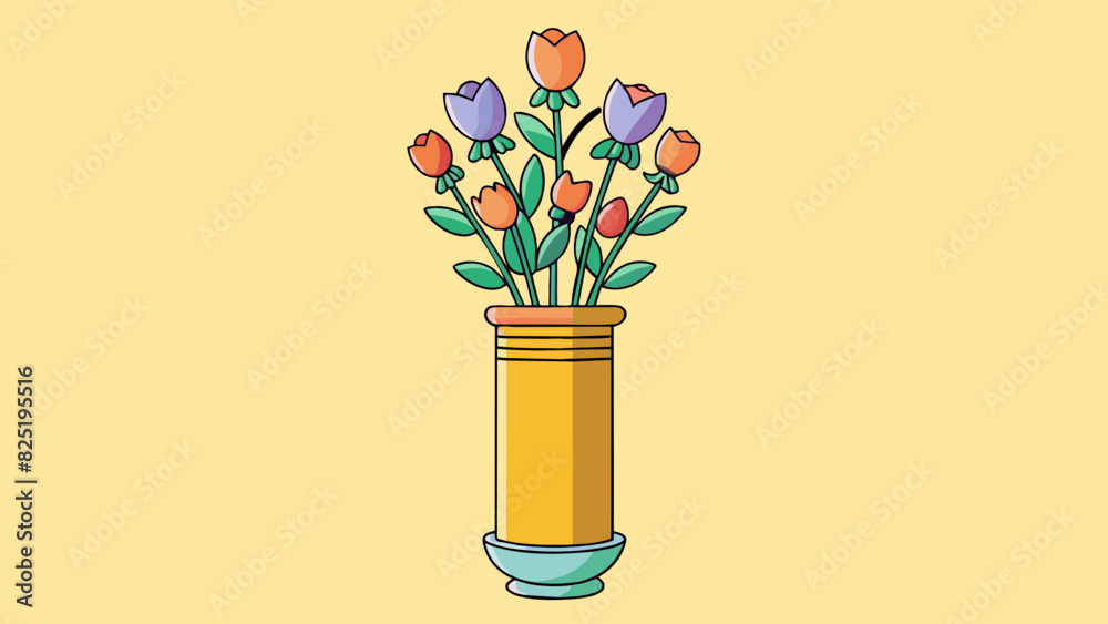 Aufkleber a bouquet of flowers arranged in a tall vase with the tallest flowers in the center and the shorter 