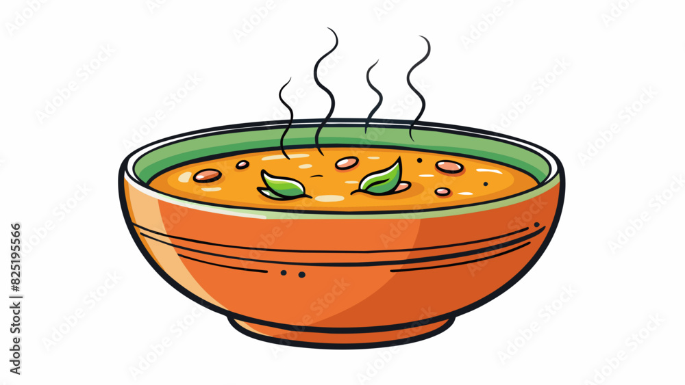 Poster a bowl of soup thats been warmed just enough to be steaming hot but not too much that its unbearable