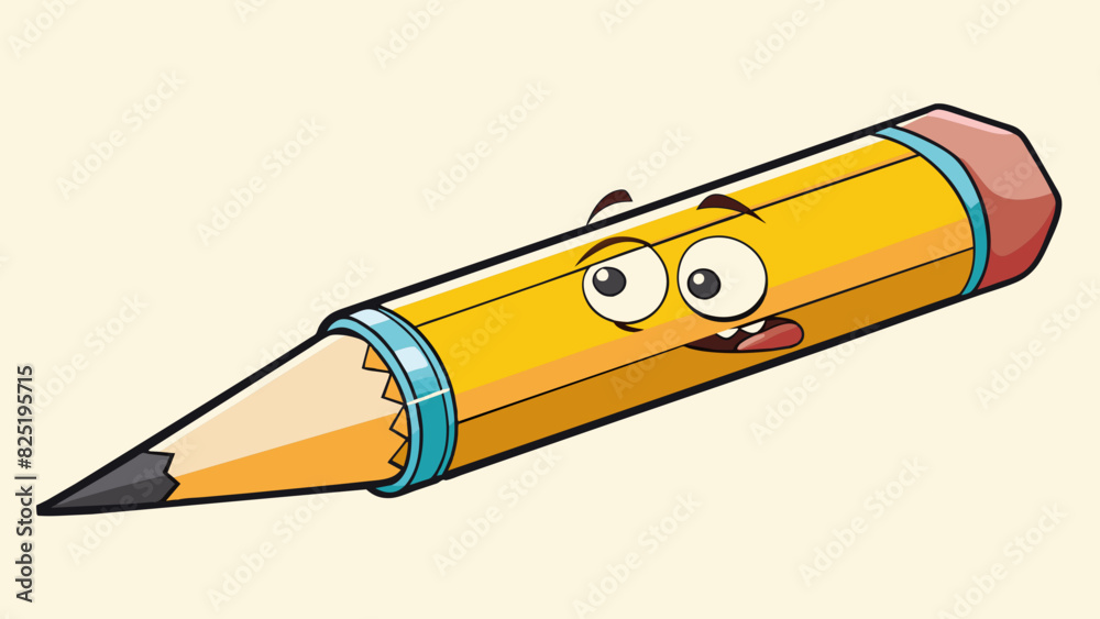 Poster A broken pencil with a blunt and jagged tip unable to write or be shard.. Cartoon Vector.