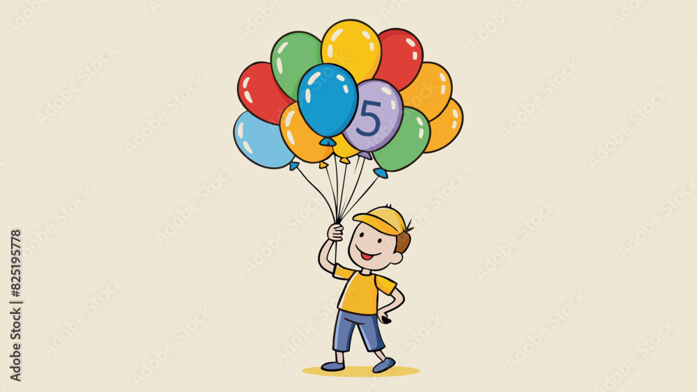 Poster a bundle of balloons tied together in a childs hand the number of balloons representing the amount o