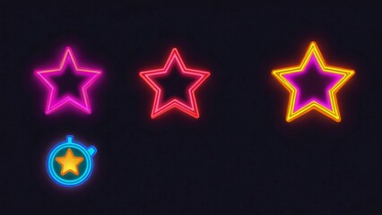 Fototapeta premium flat vector illustration of colorful star and love icons