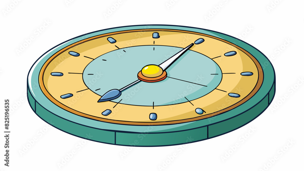 Aufkleber A circular object with a smooth surface and different numbers and markings indicating time.. Cartoon Vector.