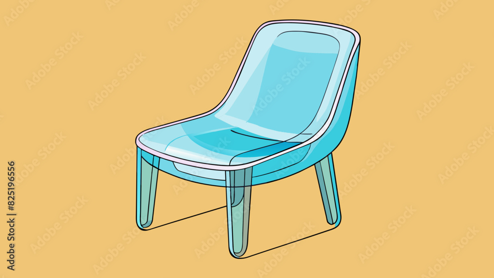 Aufkleber a clear acrylic chair with a modern minimalist design. it has a curved ergonomic shape and no visibl