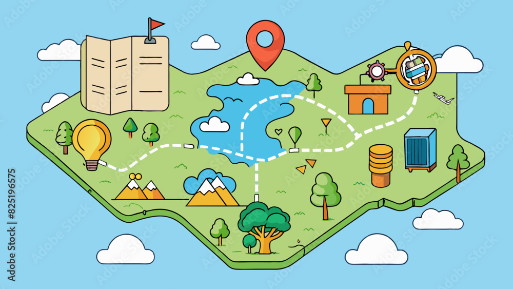 Poster A clear and concise map An effective map provides all the necessary information without unnecessary clutter. Its easy to read and understand with a. Cartoon Vector.