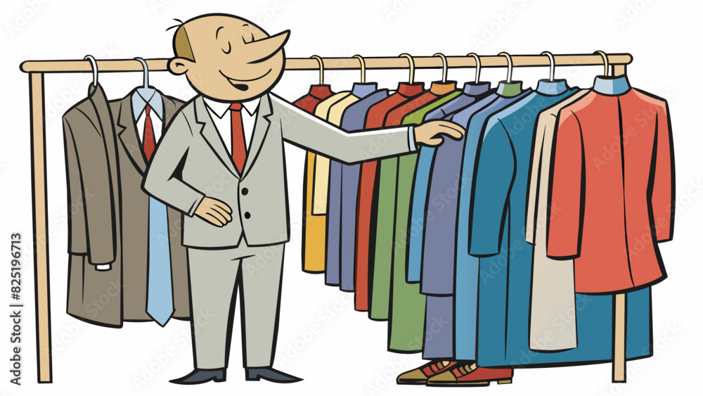 Aufkleber a client is a middleaged man browsing through the clothing racks at a department store. he is welldr