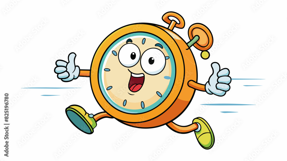 Poster A clock ticking steadily signaling the expected arrival time of a loved one or an important event.. Cartoon Vector.