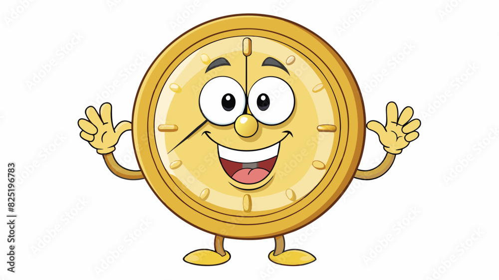 Poster a clock with nine numbers circling its face each one made of shiny gold metal. the hands are long an