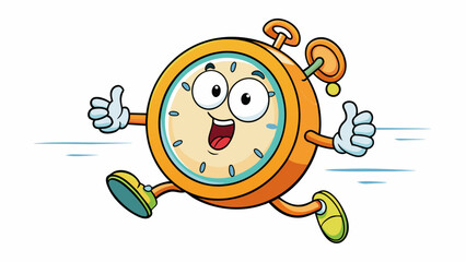A clock ticking steadily signaling the expected arrival time of a loved one or an important event.. Cartoon Vector.