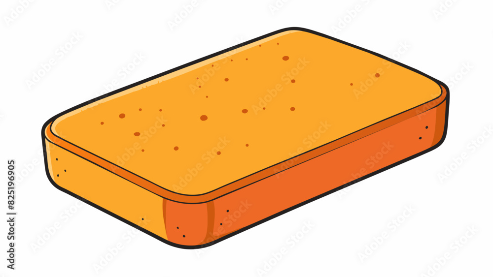 Poster A common household sponge is rectangular with a rough absorbent side and a smooth side. It is soft to the touch and often used for cleaning dishes or. Cartoon Vector.