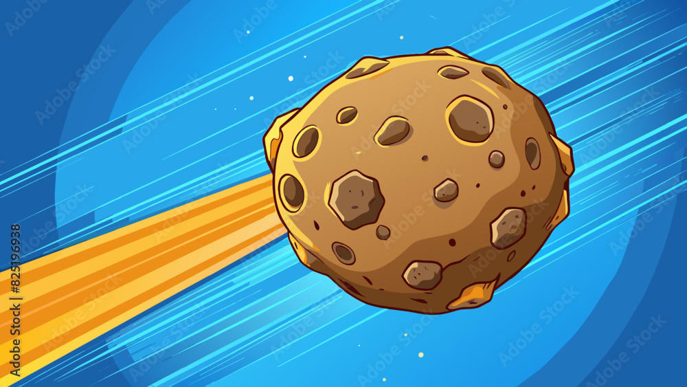 Poster a colossal asteroid its rocky surface pockmarked with craters hurtling through space at incredible s