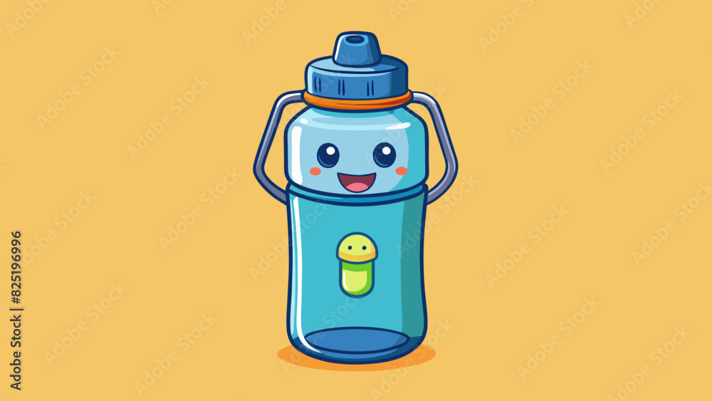 Poster a compact water bottle made of bpafree plastic featuring a secure twistoff cap and measurements for 
