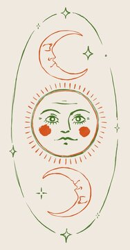 Moon and sun
