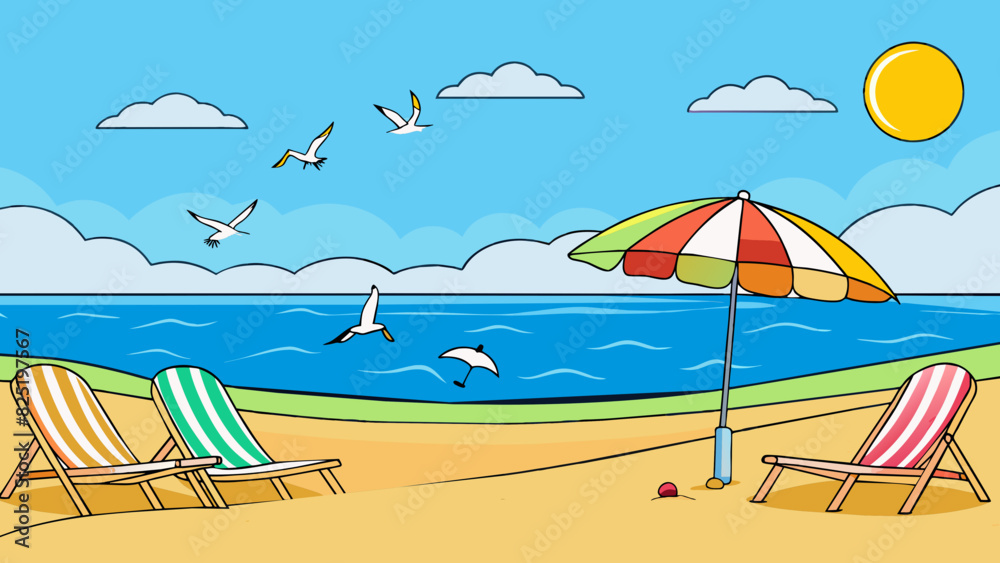 Poster a day at the beach the sand is soft and warm beneath your feet as you walk towards crystalclear wate