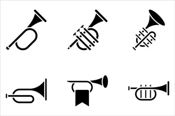 trumpet icon set vector music logo template on white background © NAPISAH