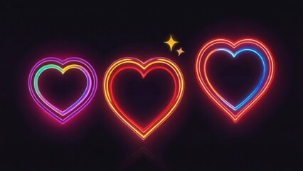 flat vector illustration of colorful star and love icons