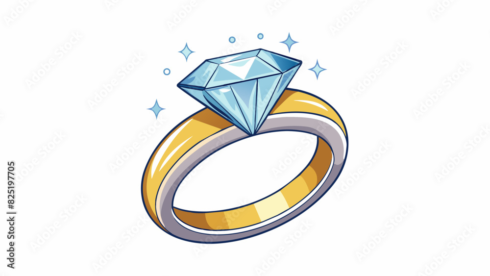 Poster a diamond ring with a flawless clear stone that sparkles and shimmers in the light reflecting the cl