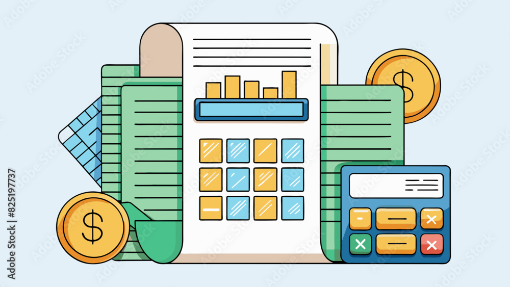Aufkleber A digital bank statement with a clear header listing the source of the income and the date received accompanied by a precise numerical amount.. Cartoon Vector.