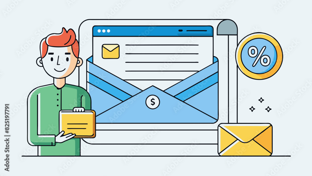 Poster A direct deposit notification email with a subject line that reads Deposit Received. The email has a simple professional layout with the amount and. Cartoon Vector.