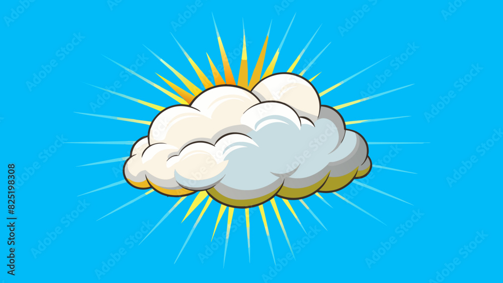 Poster a fluffy white cloud floating effortlessly in a clear blue sky. its edges are soft and billowy chang