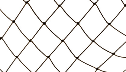 Fototapeta premium Football or tennis net. Rope mesh on a white background close-up