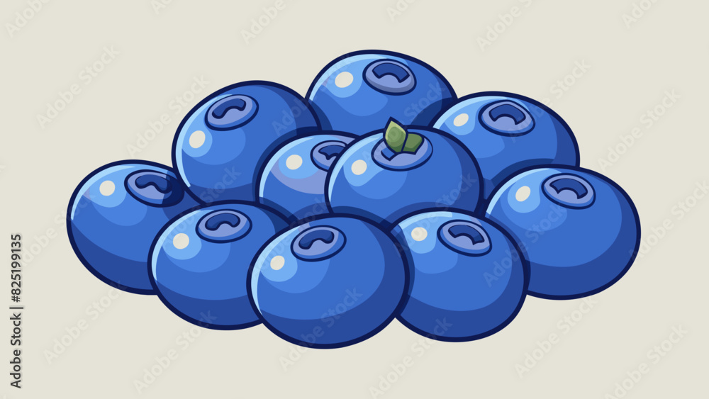 Poster a handful of vibrant blueberries with plump round shapes and a deep sweet flavor.. cartoon vector.