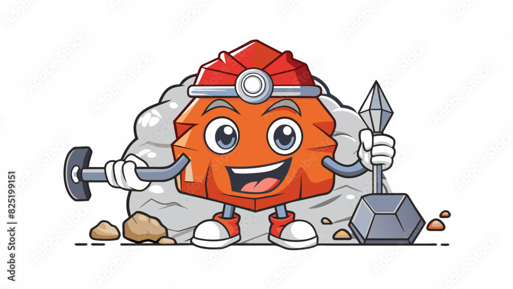 Poster A hard durable resource that is typically mined from the Earth and can be transformed into different forms by heat and pressure. It is a popular. Cartoon Vector.