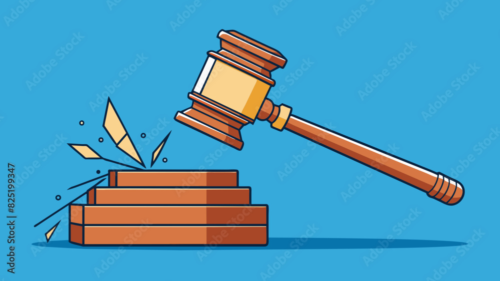 Poster a judges gavel hits the wooden block bringing order and enforcing the law representing the authority
