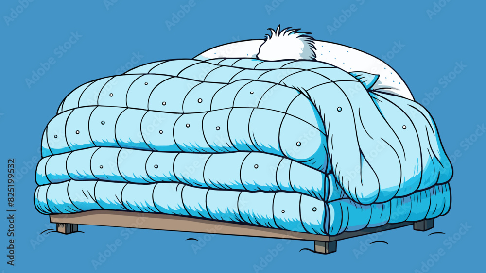 Poster a large fluffy comforter covering a bed its soft fabric providing warmth and coziness on a cold wint