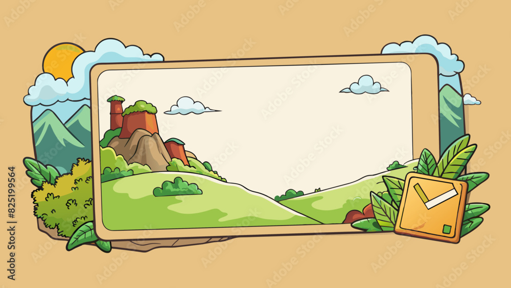 Poster a large thick card with a matte finish displaying a beautiful watercolor painting of a landscape on 