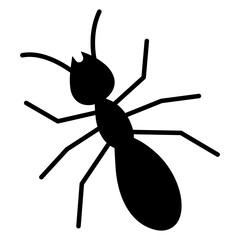 Black ant on a white background, vector illustration.