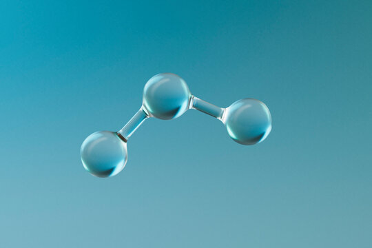 3D Render of a Simplified Water Molecule Model
