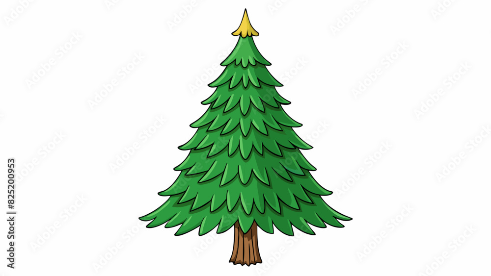 Poster an evergreen tree standing tall and proud with its deep green needles symbolizes resilience and ever