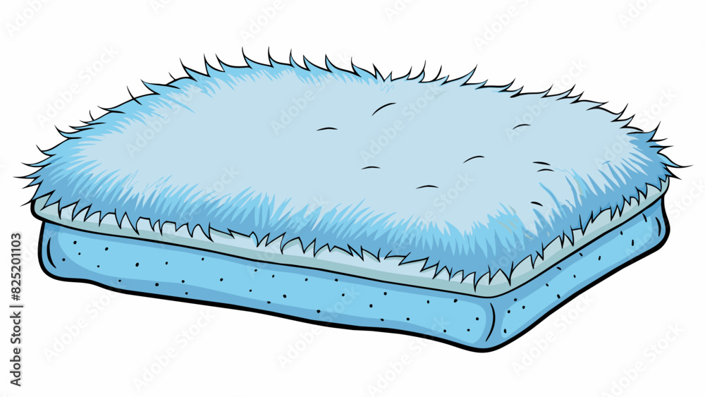 Poster An object with a large rectangular shape and a soft fluffy surface. It is made of a soft material and can be used for sitting or resting on.. Cartoon Vector.