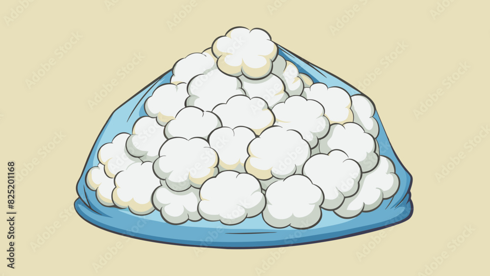 Poster an opaque plastic bag filled with fluffy white cotton balls their soft and airy texture making them 