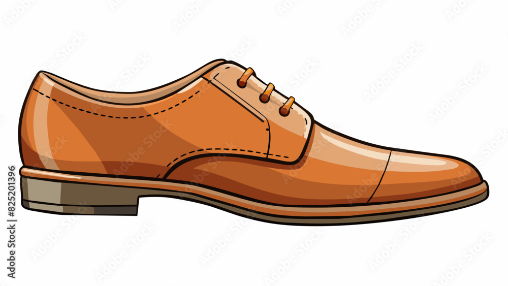 Poster A pair of polished leather dress shoes with a subtle shine and comfortable insole. The sy construction and timeless style make them a staple for any. Cartoon Vector.
