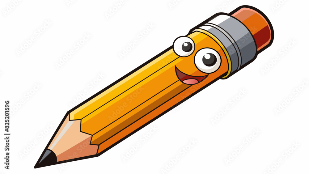 Poster A perfectly shard pencil with a pointed tip ready for use.. Cartoon Vector.