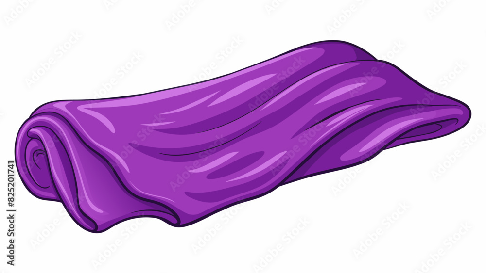 Poster A piece of fabric in a shade of deep purple with a soft and smooth texture and a width of about 60 inches.. Cartoon Vector.
